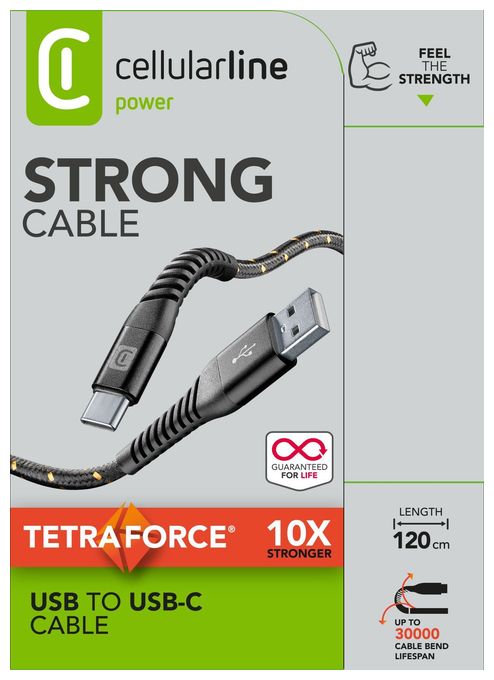 USB A auf bis 15 W 1,2 m  Tetra Force Cable (Schwarz) 