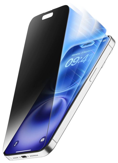 Datenschutz-Bildschirmschutz " Privacy " gehärtetes Glas 9H für  Apple iPhone 16 Top Secret Eclipse 