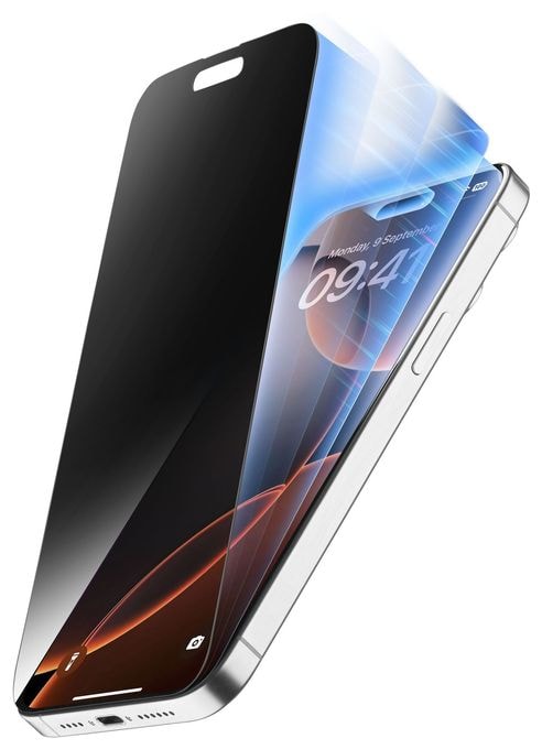 Datenschutz-Bildschirmschutz " Privacy " gehärtetes Glas 9H für  Apple iPhone 16 Pro Max Top Secret Eclipse 