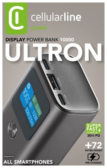 10000 mAh Powerbank USB Typ-C  Ultron (Schwarz) 