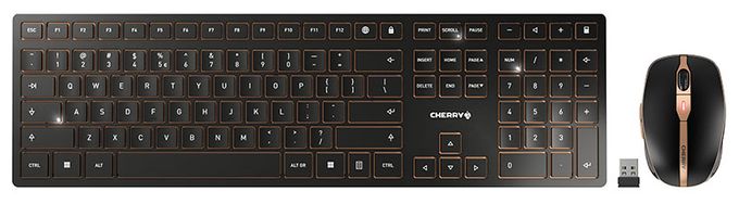 Universal Tastatur RF Wireless + Bluetooth 2.4 - 2.4835 GHz  DW9000 Slim (Schwarz) 