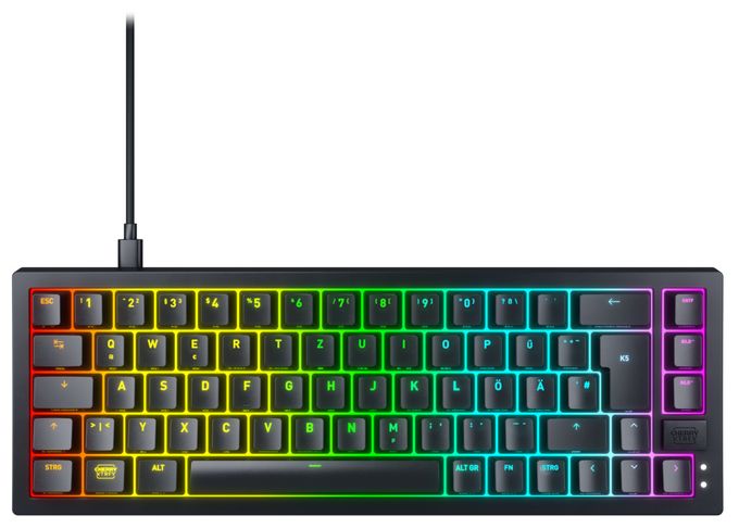 RGB-LED Gaming Tastatur USB  K5V2 Compact (Schwarz) 