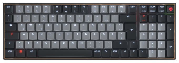 LED Heimbüro Tastatur USB + Bluetooth  KW550MX LP (Schwarz) 