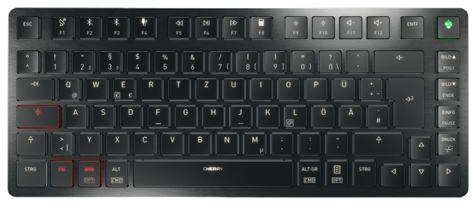 LED Heimbüro Tastatur USB + RF Wireless + Bluetooth 2.4 GHz  KWXULP 2.0 Mini (Schwarz) 