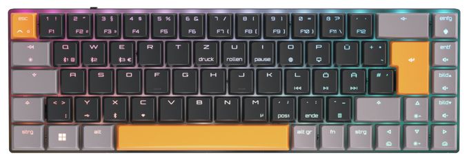 RGB-LED Gaming Tastatur RF Wireless + Bluetooth 2.4 GHz  MX-LP 2.1 (Schwarz) 