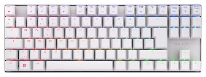 RGB-LED Gaming Tastatur USB + RF Wireless + Bluetooth 2.4 GHz  MX8.2 TKL Wireless RGB (Weiß) 