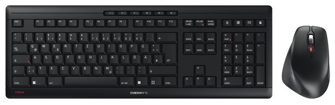 Heimbüro Tastatur RF Wireless 2.4 GHz  Stream Desktop Comfort (Schwarz) 