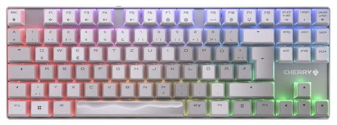 RGB-LED Gaming Tastatur USB + RF Wireless + Bluetooth 2.4 GHz  MX8.2 TKL Wireless XAGA (Weiß) 