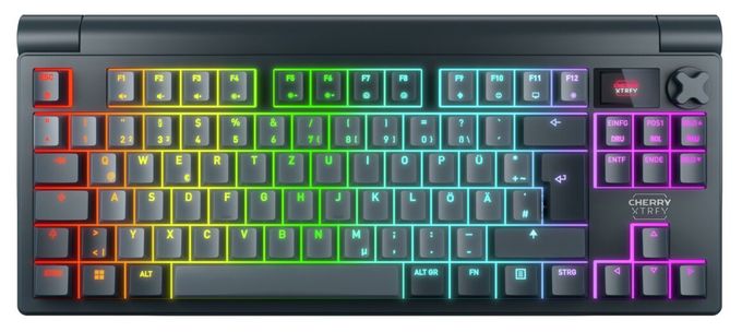RGB-LED Gaming Tastatur USB + RF Wireless + Bluetooth 2.4 GHz  MX8.3 TKL Wireless (Grau) 