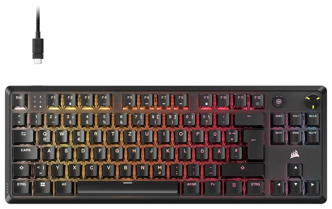 RGB-LED Gaming Tastatur USB  K70 Core TKL (Schwarz) 