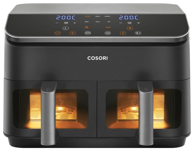 Doppel Heißluftfritteuse 8,5 l 1750 W  Dual Basket Chef Edition (Schwarz, Silber) 