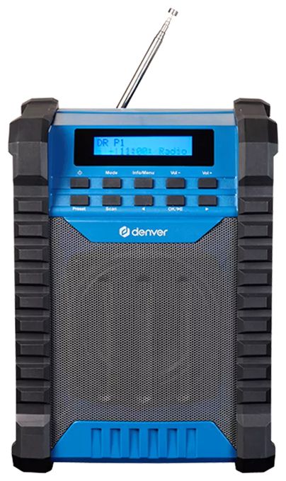 Bluetooth DAB, DAB+, FM Radio Tragbar Spritzwassergeschützt IP54  WRD-60 (Schwarz, Blau) 