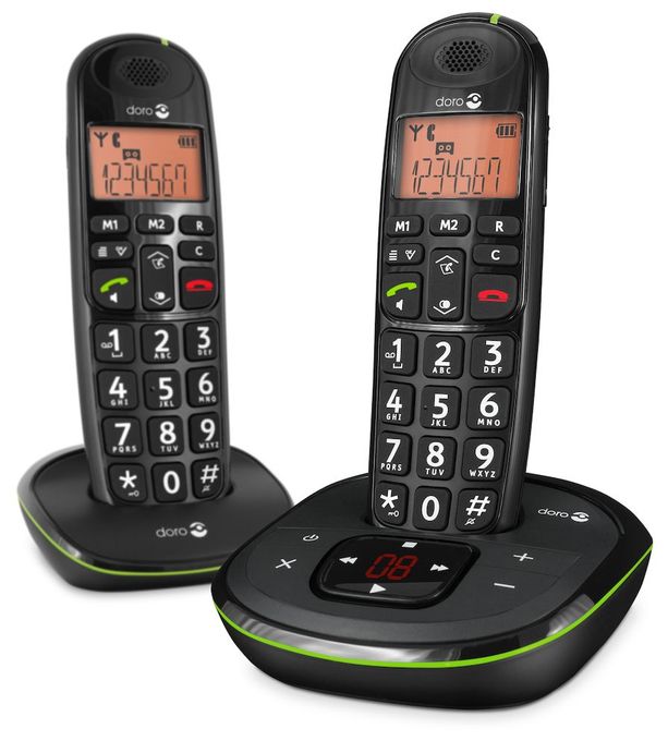  PhoneEasy 105wr Duo DECT-Telefon (Schwarz) 