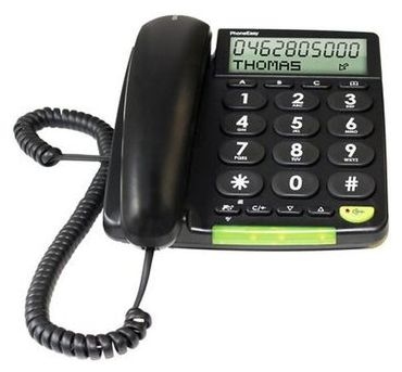 Analoges Telefon  PhoneEasy 312cs schnurgebundenes Großtastentelefon CLIP-Funktion (Schwarz) 