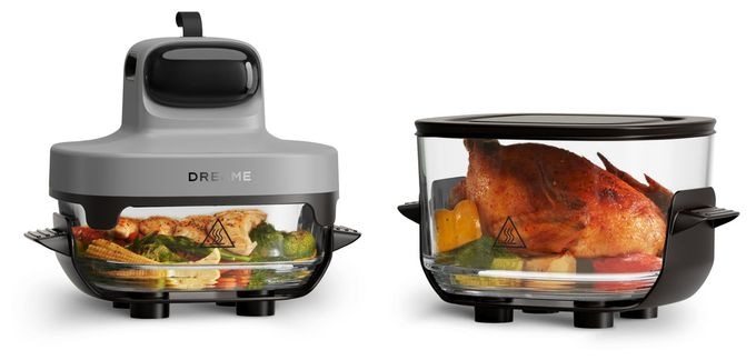 Heißluftfritteuse 1500 W (Schwarz, Transparent, Weiß) Tasti 