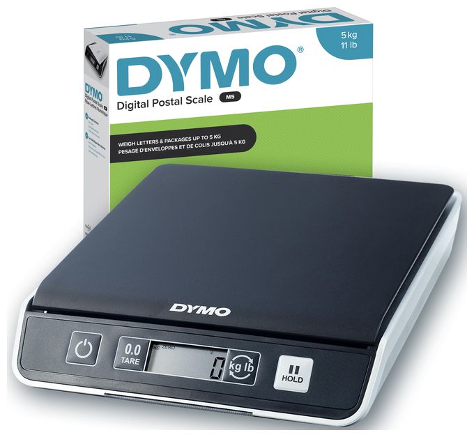 DYMO M5 Paketwaage | bis zu 5 kg | USB Briefwaage mit LCD-Bildschirm | 20 cm x 20 cm 