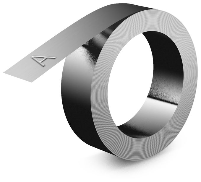 Dymo Rhino Prägeetikettenband | 12 mm x 6,4 m | Edelstahl | nicht klebendes 