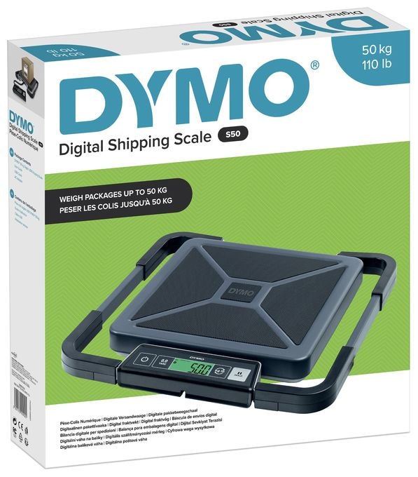 DYMO S50 Paketwaage Tragbare Digital | 50 kg | Briefwaage mit LCD-Bildschirm | USB oder AAA Batterien 