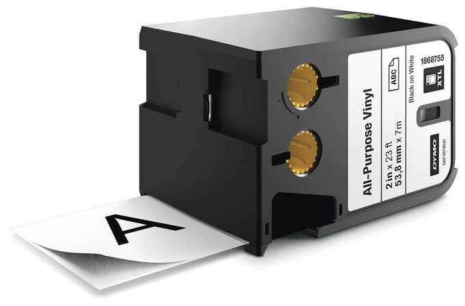 DYMO XTL Allzweck-Vinyletikett | 54 mm x 7 m | Schwarz auf Weiß 