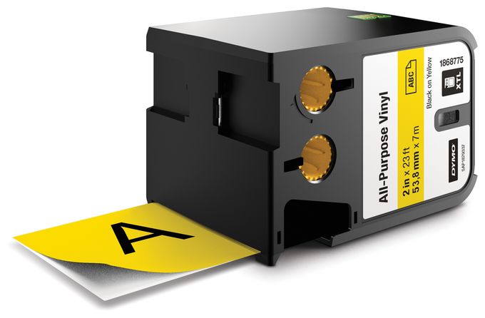 DYMO XTL Allzweck-Vinyletikett | 54 mm x 7 m | Schwarz auf Gelb 