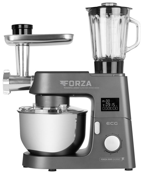 1500 W Küchenmaschine 6,5 l  Forza 5500 (Schwarz, Edelstahl) 
