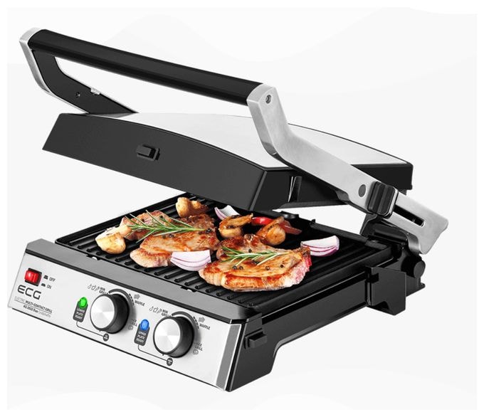 2000 W mit 290 x 230 mm Fläche  KG2033 Duo Grill & Waffle (Edelstahl) 