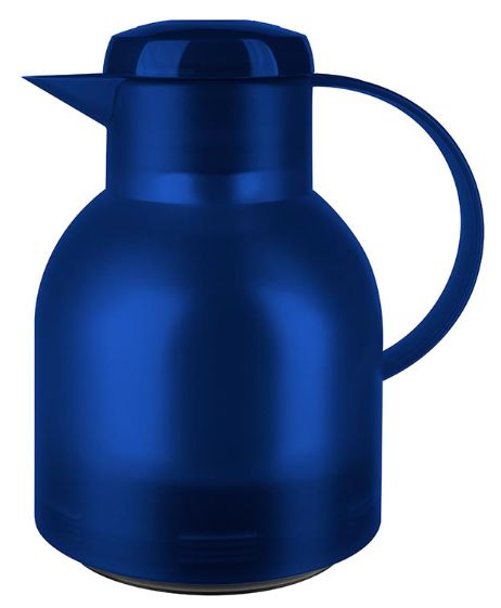(Blau, Durchscheinend) 504231 SAMBA Quick Press Isolierkanne 1,0l Glas-Isolierkolben 