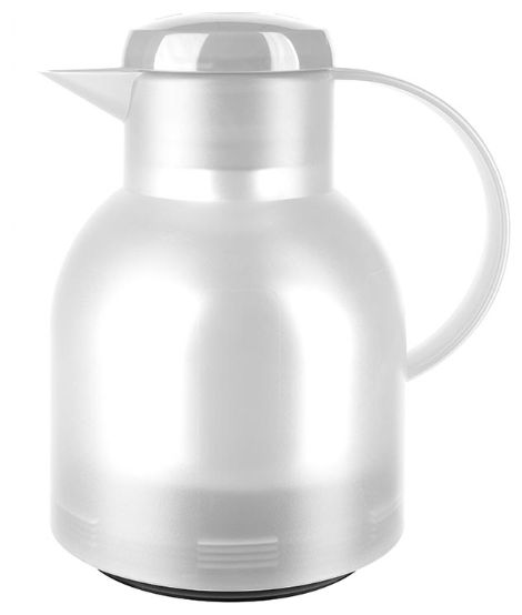 (Durchscheinend, Weiß) 504687 SAMBA Quick Press Isolierkanne 1,0l Glas-Isolierkolben 