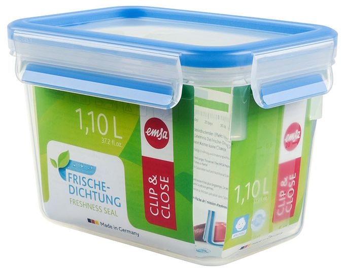 Box Rechteckig  508541 CLIP&CLOSE 2.0 Frischhaltebehälter 1,1l rechteckig Clipverschluss (Transparent) 