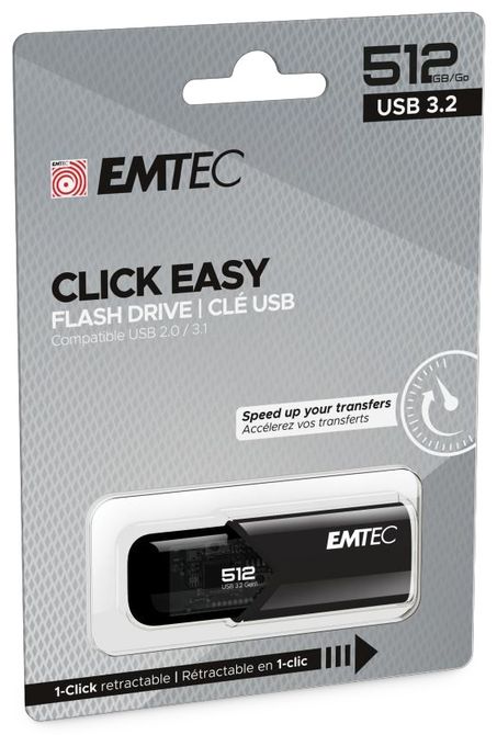 USB Typ-A Stick 512 GB  B110 Click Easy (Schwarz) 