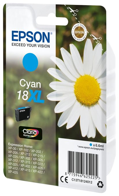 originale Druckerpatronen Cyan 6,6 ml 18XL C13T18124012 