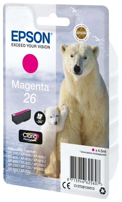 originale Druckerpatronen Magenta 4,5 ml 26 C13T26134012 