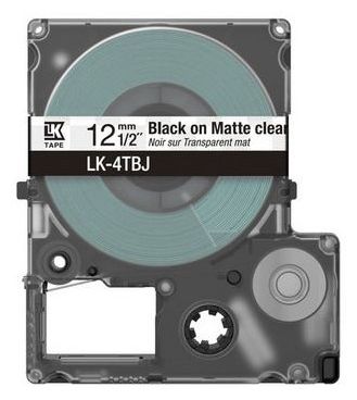 Matte Tape – Clear/Black 12mm(8m) – LK-4TBJ 