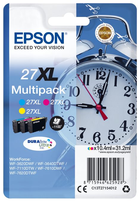 Multipack 3-colour 27XL DURABrite Ultra Ink 
