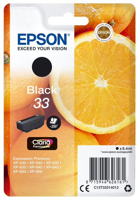 Singlepack Black 33 Claria Premium Ink 