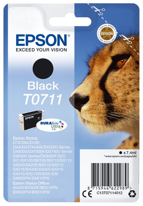 Singlepack Black T0711 DURABrite Ultra Ink 