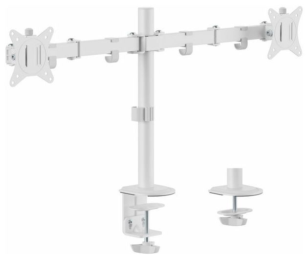 17"-32" Gelenk-Dual-Monitor-Tischhalterung, Weiß 