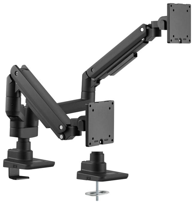 17"-35" Schwerlast-Doppelmonitor-Schreibtischhalterung, Schwarz 