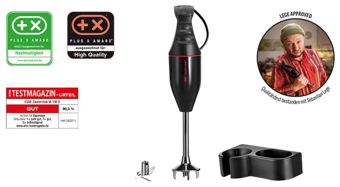 Stabmixer 120 W 2 Stufen  M100D Black Design Zauberstab (Schwarz) 