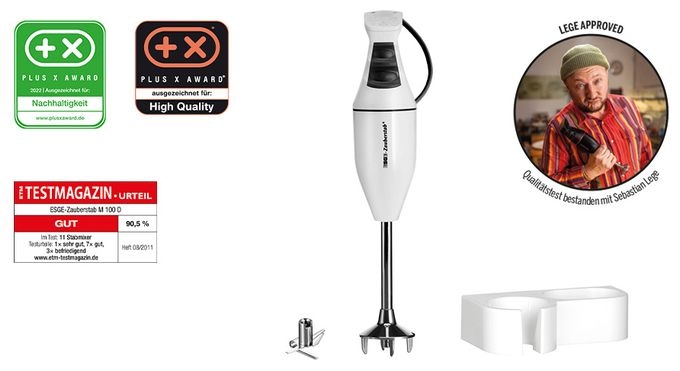 Stabmixer 120 W 2 Stufen  M100D Design Zauberstab (Weiß) 