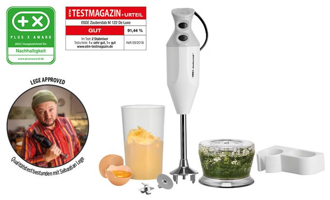 Stabmixer 140 W 2 Stufen  M122 de Luxe Zauberstab (Weiß) 