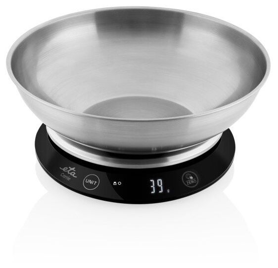 Elektronische Küchenwaage bis 5 kg Genauigkeit 1 g  Carrie (Schwarz, Edelstahl) 