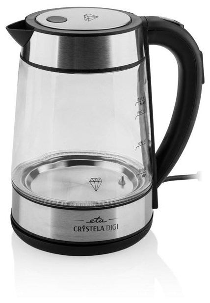 1,7 l Wasserkocher 2200 W (Schwarz, Transparent) Crystela Digi 