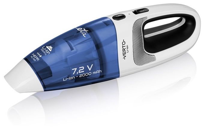 Handstaubsauger Beutellos bis 15 min Laufzeit 7,2 V HEPA  Verto (Blau, Weiß) 
