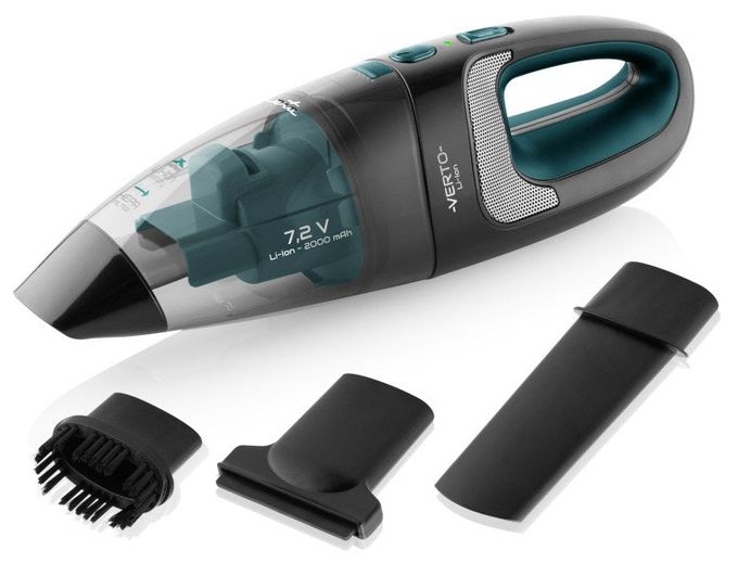 Handstaubsauger Beutellos bis 15 min Laufzeit 7,2 V HEPA  Verto (Schwarz/Türkis) 