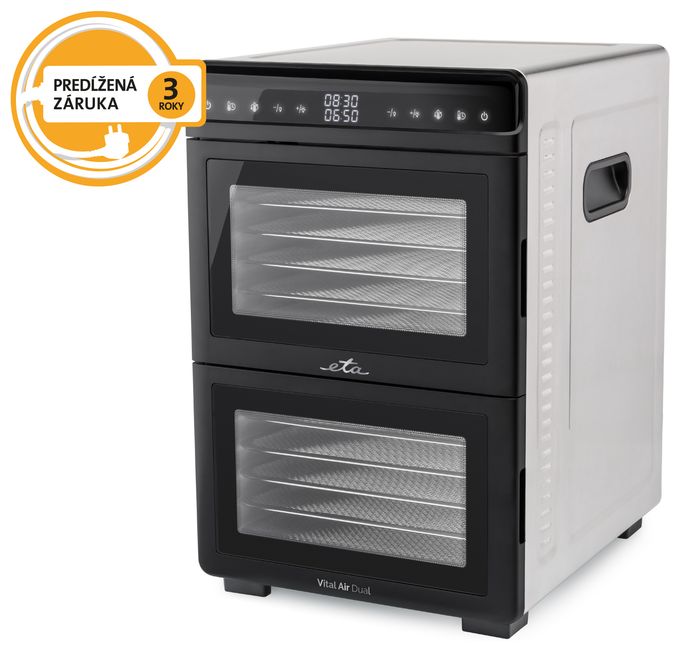 Dörrautomat 1100 W Timer 48 h 12 Dörrgitter  Vital Air Dual (Grau/Schwarz) 