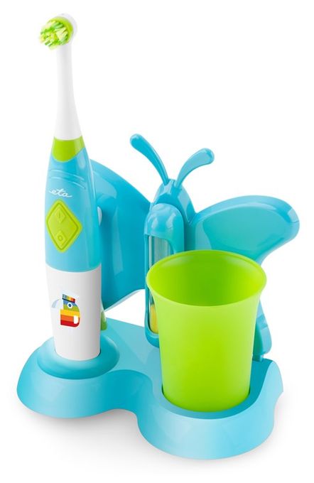 Rotierende-vibrierende Zahnbürste für Kinder 4500 Bewegungen pro Minute  Zubnicka  Kids (Blau, Grün, Weiß) 