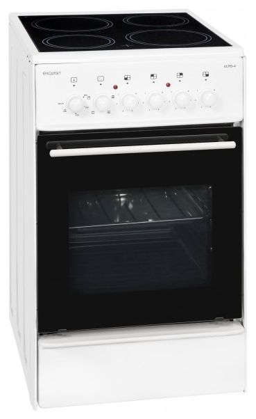 Freistehender Herd Elektro 46 l 5 Beheizungsarten mit Glaskeramik Kochfeld ECM5-4 
