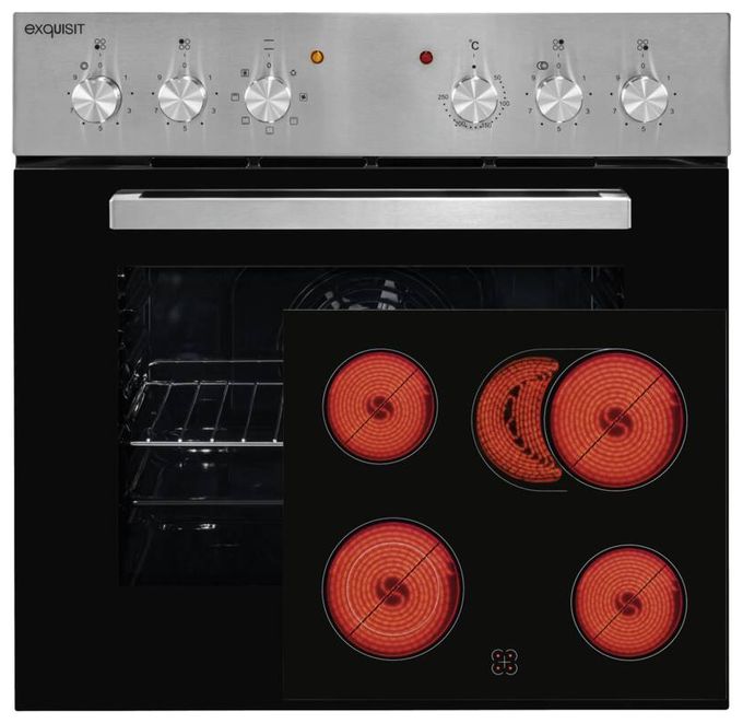 Herdset 59 l mit 60 cm Glaskeramik Kochfeld EHE156-2.1 UBZ-Set 