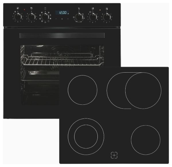 Herdset 75 l mit 60 cm Glaskeramik Kochfeld EHE285-HBZ-020 